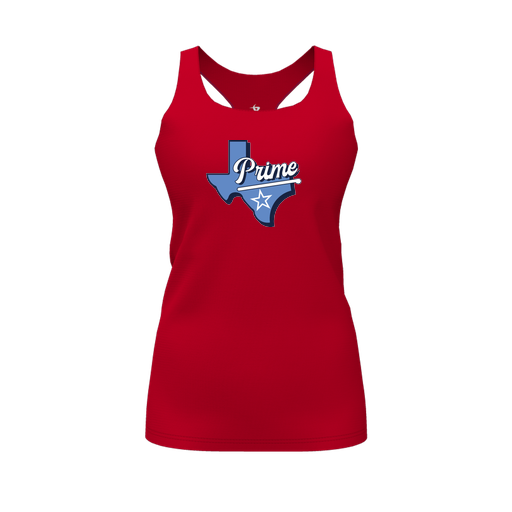 [CUS-DFW-RCBK-PER-RED-FYS-LOGO1] Racerback Tank Top (Female Youth S, Red, Logo 1)