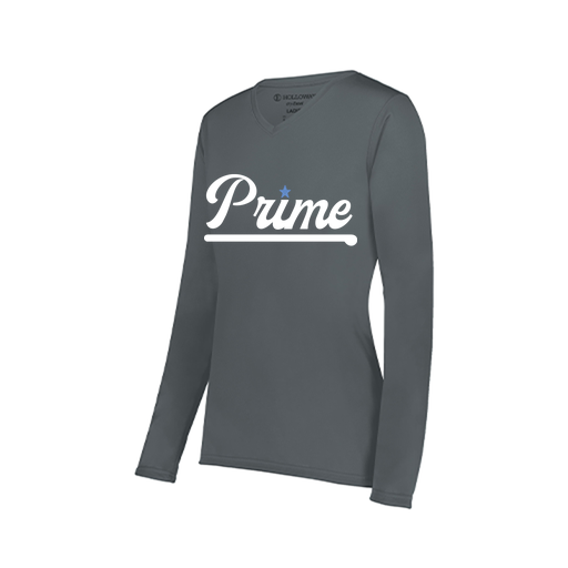 [222824.059.S-LOGO3] Ladies LS Smooth Sport Shirt (Female Adult S, Gray, Logo 3)