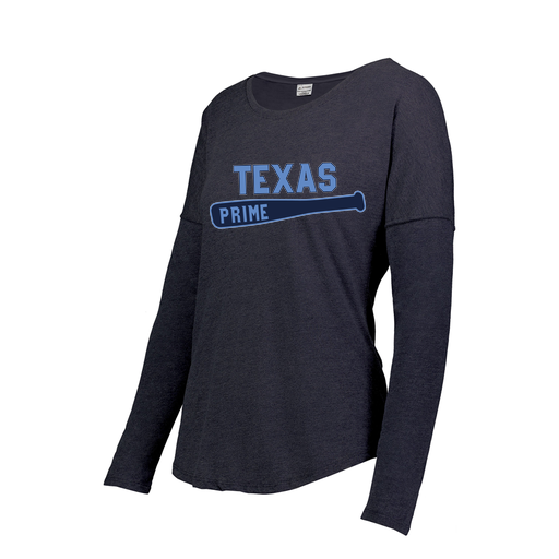 [FTLCUBNV-FAS-LOGO2] Decker Women's Tri-Blend T-Shirt - Long Sleeve (Female Adult S, Navy, Logo 2)